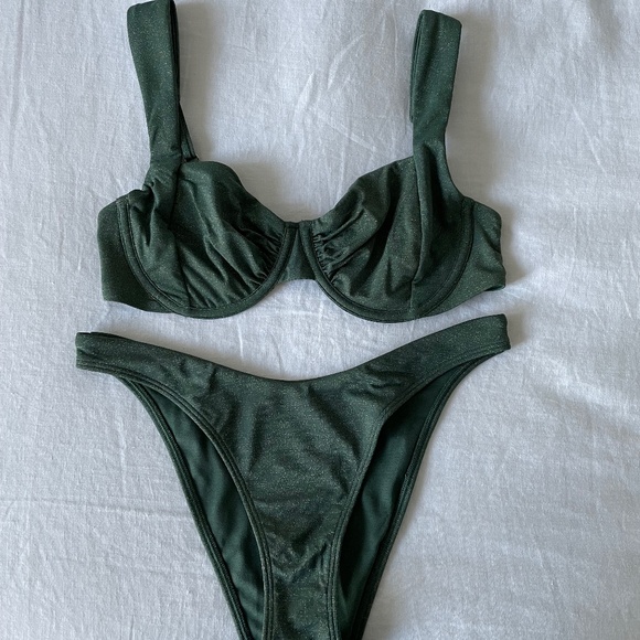 Abercrombie & Fitch Green Shimmer Bikini Set - Picture 3 of 6